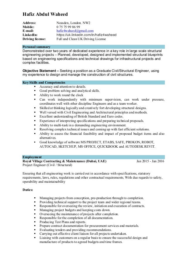 how to structure a cv