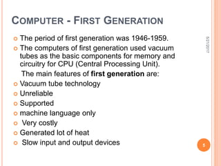 GENERATIONS OF COMPUTER | PPTX