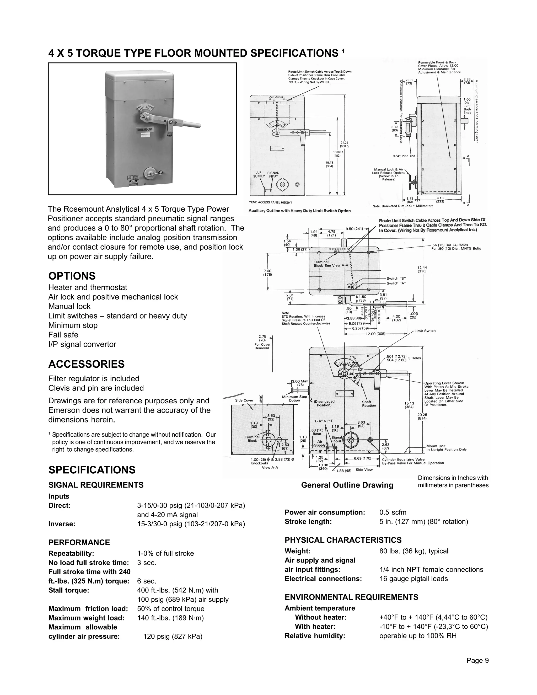 Rosemount Analytical Hagan Pneumatic Power Positioners | PDF