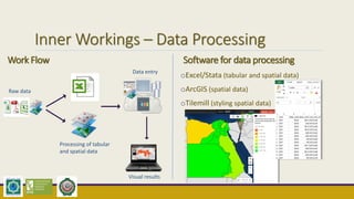 Inner Workings – Data Processing
Software for data processing
oExcel/Stata (tabular and spatial data)
oArcGIS (spatial dat...