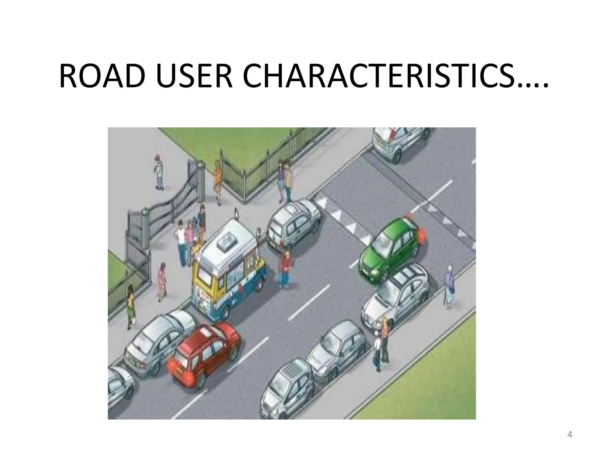 ROAD USER CHARACTERISTICS….
4
 