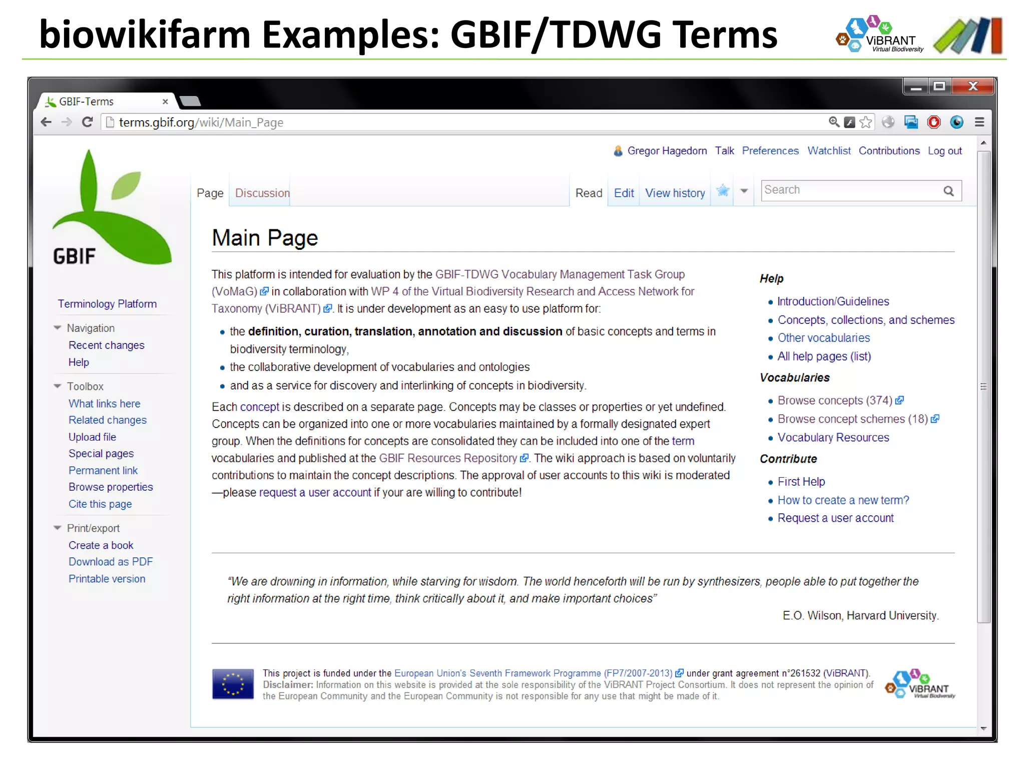 biowikifarm Examples: GBIF/TDWG Terms
 