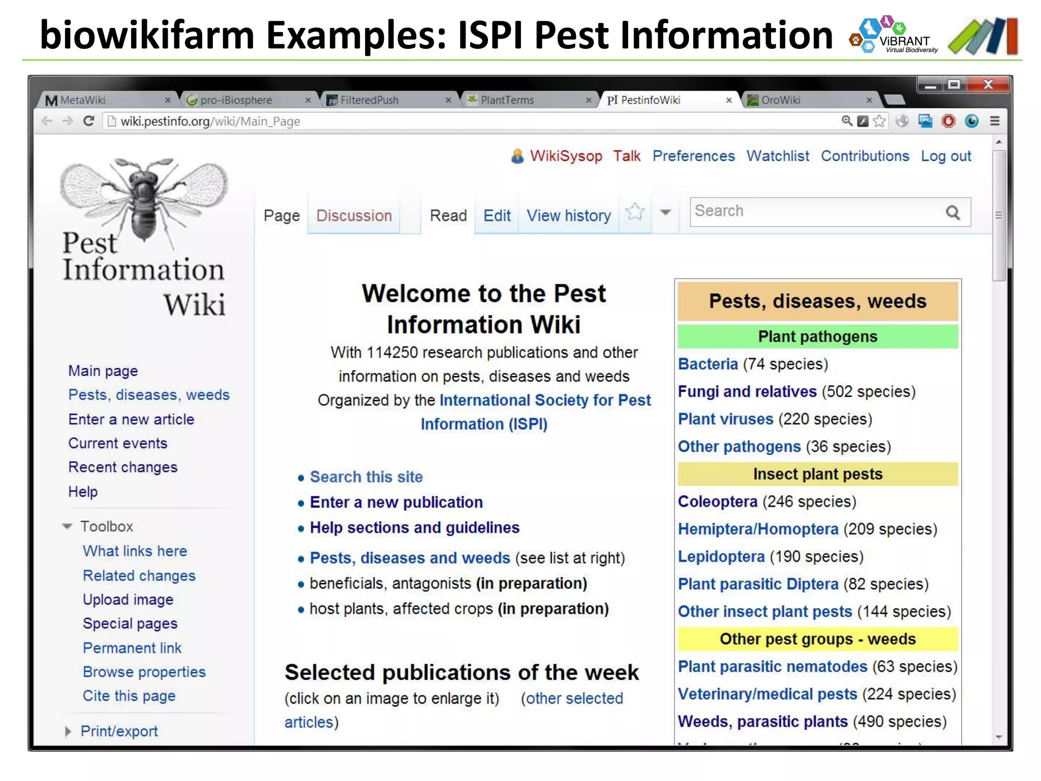 biowikifarm Examples: ISPI Pest Information
 
