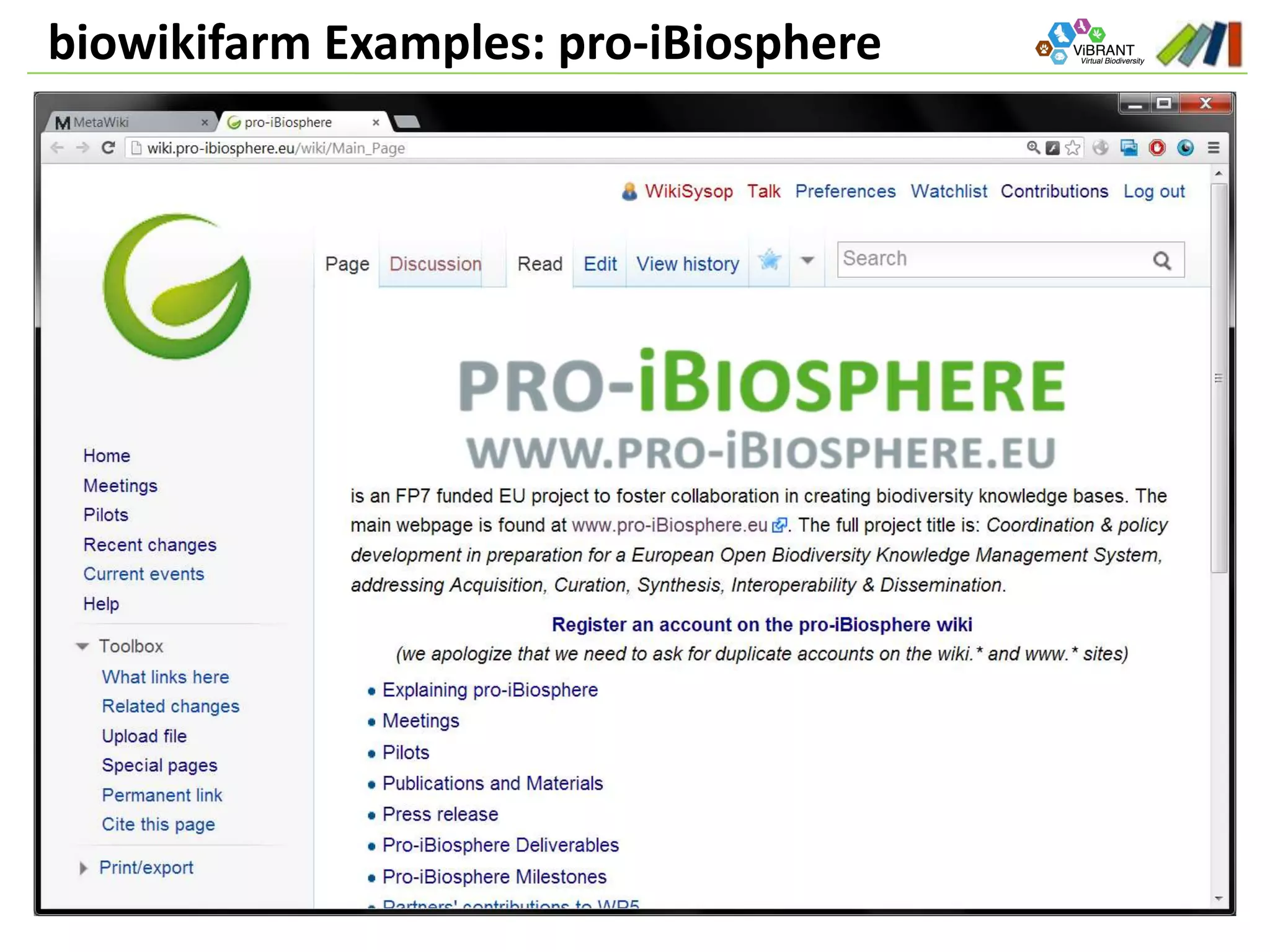 biowikifarm Examples: pro-iBiosphere
 