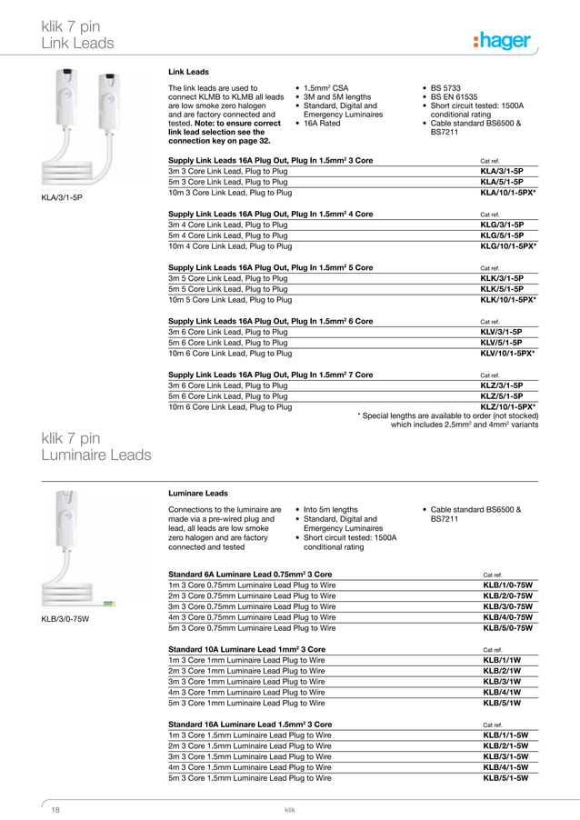 Hager Klik Lighting Connection & Control Catalogue