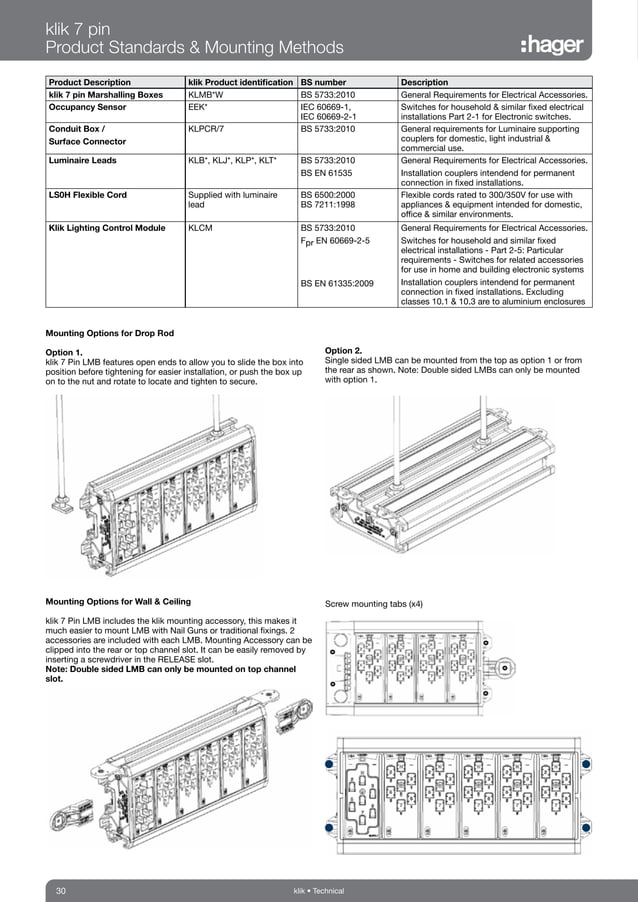 Hager Klik Lighting Connection & Control Catalogue