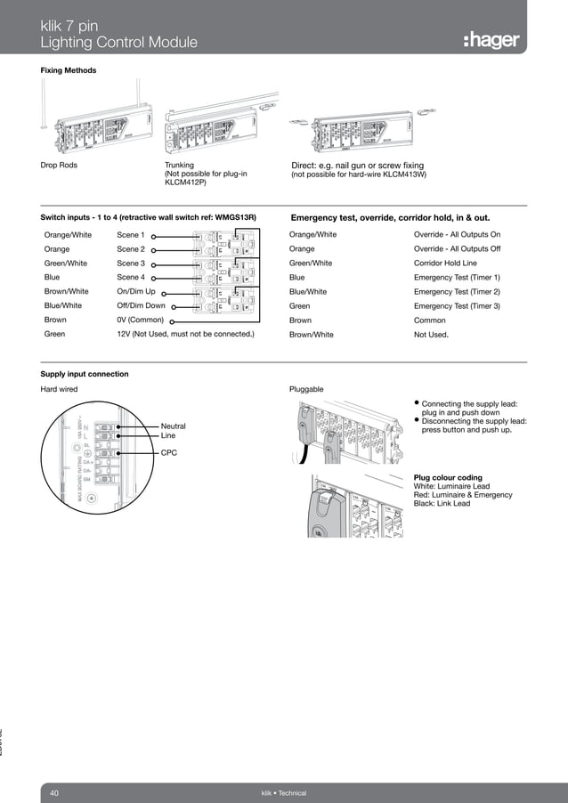 Hager Klik Lighting Connection & Control Catalogue