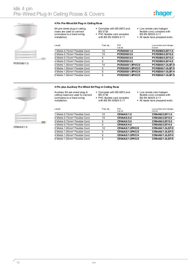 Hager Klik Lighting Connection Control Catalogue