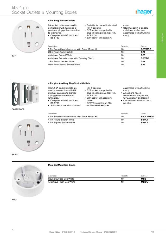 Hager Klik Lighting Connection Control Catalogue
