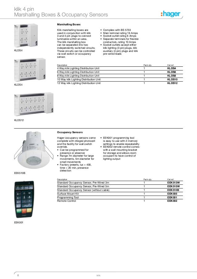Hager Klik Lighting Connection & Control Catalogue