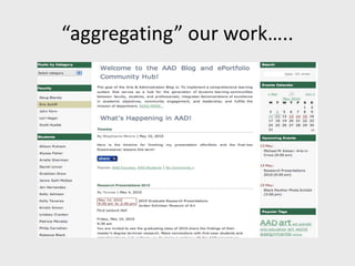 “aggregating” our work…..
 
