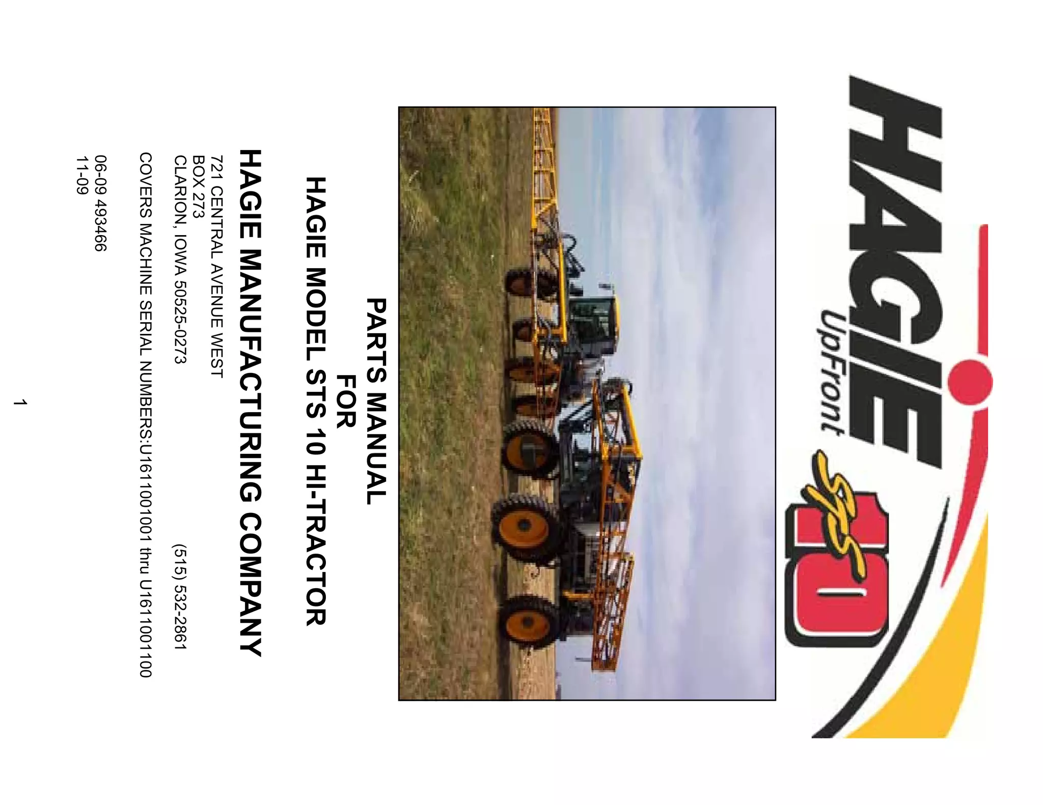 Hagie sts10 parts manual 2010 PDF