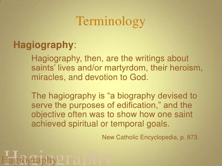 Hagiography I