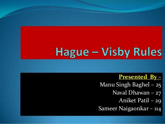Hague Visby Article 1 3