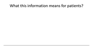 What this information means for patients?
 