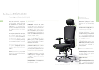 Das Sitzsystem BIOSWING 550 / 560

             Höchste Ergonomie-Standards und Variabilität                                                                                                                  Zusatzausstattung
                                                                                                                                                                           (optional gegen Aufpreis)


36           Neben der ergonomisch hochwertigen             Serienausstattung                                                                                              Nackenstütze zur Entlastung der Hals-       37
             und komfortablen Bestseller-Ausführung                                                                                                                        wirbelsäule und der Halswirbelmusku-
             des BIOSWING 560 mit optimaler Anpas-          TrainBackMatic reagiert auf den Anlehn-                                                                        latur.
             sungsfähigkeit an Ihre individuellen Bedürf-   druck und synchronisiert Sitz und Lehne
             nisse können Sie in der Ausstattungsauswahl    automatisch für einen geschmeidigen Be-                                                                        Armlehnen höhenverstellbar 1F mit wei-
             des Sitzsystems BIOSWING 550 / 560 auch        wegungsablauf von der aufrechten bis zur                                                                       cher, druckentlastender Auﬂage.
             variieren.                                     entspannten Sitzhaltung. Um eine optimale
                                                            Anpassung bei jedem Haltungswechsel zu                                                                         Armlehnen Multifunktional 4F mit wei-
             Das Sitzsystem BIOSWING 550 / 560 verfügt      erzielen, kann der Rückenlehnengegendruck                                                                      cher, druckentlastender Auﬂage. Einstell-
             zum innovativen Sitzwerk bereits in seiner     individuell eingestellt werden.                                                                                bar in Höhe, Weite und Tiefe. Zudem ist
             Serienausstattung über wertvolle Ergono-                                                                                                                      die Armauﬂage drehbar und folgt somit
             mie-Standards, die optional mit weiteren       Höhen- und neigungsverstellbare Rücken-                                                                        der Stellung der Unterarme.
             Zusatzausstattungen ergänzt werden kön-        lehne zur Anpassung an die persönlichen
             nen (siehe gegenüberliegender Seitenrand).     Maße und Veränderung des Öffnungswin-                                                                          Fußkreuz Alu-poliert, passend hierzu
                                                            kels zwischen Sitz und Lehne.                                                                                  Rollen chrom in zwei Größen (5 cm oder
             Optional sind zudem zwei Rückenlehnenhö-                                                                                                                      6,5 cm wie bei Version trendline auf Sei-
             hen erhältlich: BIOSWING 550 mit Lehnen-       Lumbalstütze im Rückenpolster für die stu-                                                                     te 39 abgebildet).
             höhe 50 cm, BIOSWING 560 mit Lehnenhö-         fenlose Anpassung der Wölbung im Bereich
             he 60 cm.                                      der Lendenlordose zur Entlastung des emp-                                                                      Weitere Serien- und Wahlausstattung
                                                            ﬁndlichen Bereichs der Lendenwirbelsäule.
             Attraktive Polsterfarben und -designs in un-                                                                                                                  Sitzhöhenverstellung stufenlos einstell-
             terschiedlichen strapazierfähigen Qualitäten   Sitzneigungsverstellung zur Unterstützung                                                                      bar von 42 - 52 cm (GF 1) oder wahlwei-
             ﬁnden Sie ab Seite 74.                         der Beckenkippung. Sie sorgt für die Auf-                                                                      se von 47 - 60 cm (GF 2).
                                                            richtung der Wirbelsäule in ihre natürliche
                                                            Doppel S-Form.                                                                                                 Fußkreuz Alu-schwarz


                                                            Sitztiefenverstellung zur individuellen Län-                                                                   Rollen weich für harte Böden oder wahl-
                                                            genanpassung der Sitzﬂäche.                                                                                    weise in harter Ausführung für weiche
                                                                                                                                                                           Böden (Rollen in Farbe schwarz, 5 cm)
                                                                                                           Die Abbildung zeigt Optionen zur Serienausstattung
                                                                                                           (Nackenstütze, Armlehnen, Fußkreuz Alu-poliert, Rollen chrom)
 