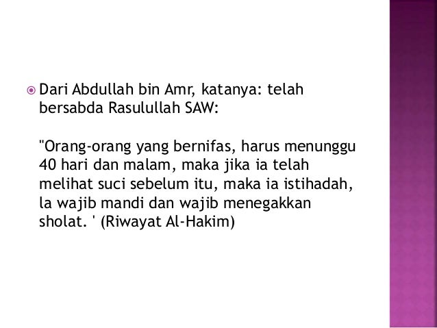 Haid, nifas dan istihadhah