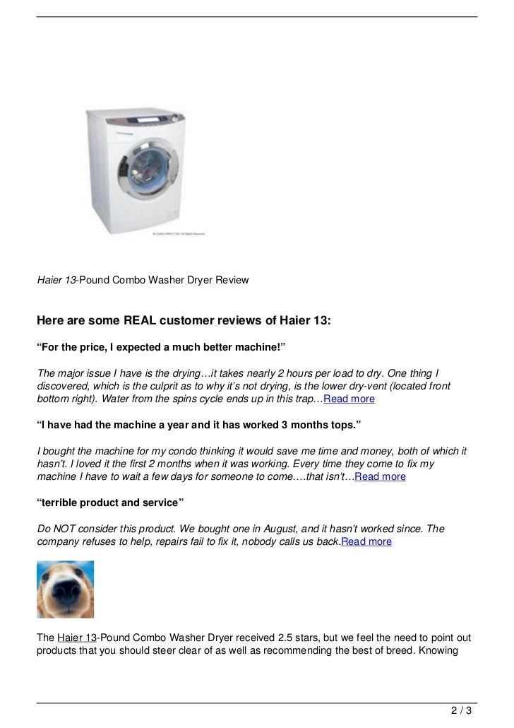 Haier 13Pound Combo Washer Dryer Review