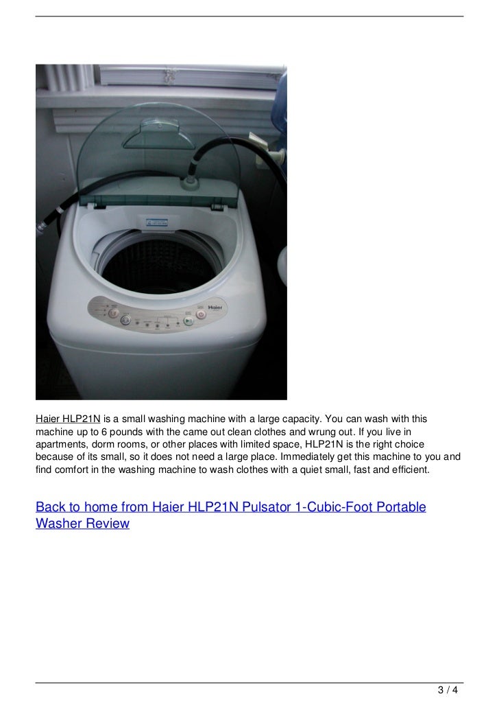 Haier HLP21N Pulsator 1CubicFoot Portable Washer Review