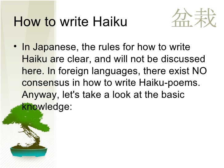 How to write haiku in english