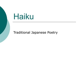 Haiku Traditional Japanese Poetry 
