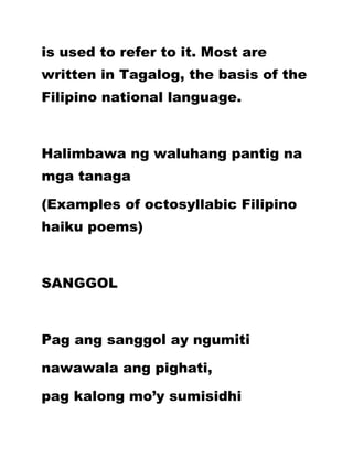 Haiku Titlestagalog Examples Haiku | DOCX
