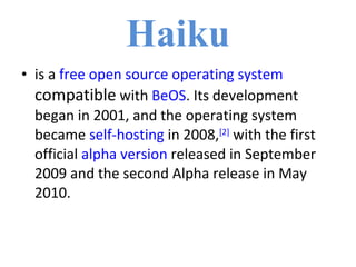 Haiku os | PPT