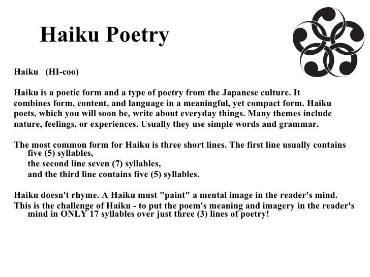 I need help writing a haiku poem