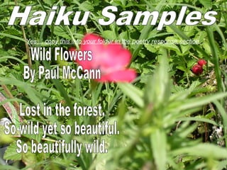 Yes… copy this into your folder in the poetry response section.
 