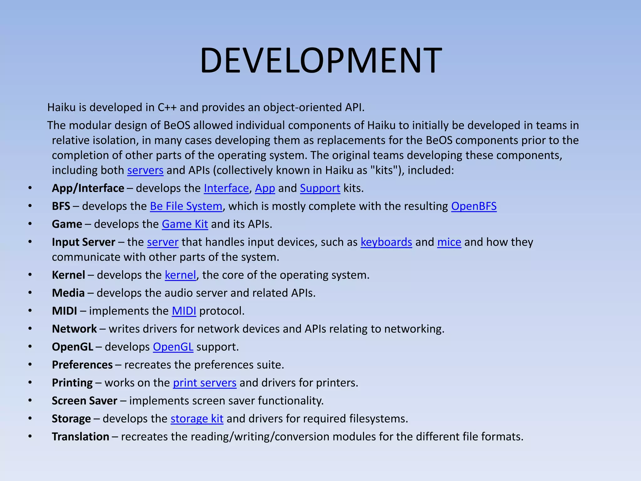 Haiku operating system | PPTX