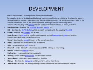 Haiku operating system | PPTX