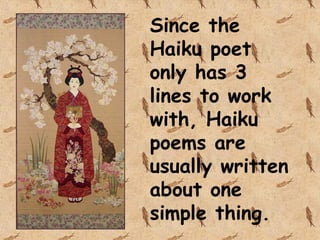 Simple Haiku Line Haiku Power Point japan literature college.ppt