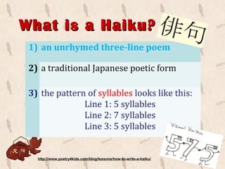 Simple Haiku Line How to write a haiku ppt | PPT