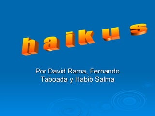 Por David Rama, Fernando Taboada y Habib Salma haikus 