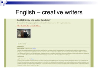English – creative writers
 