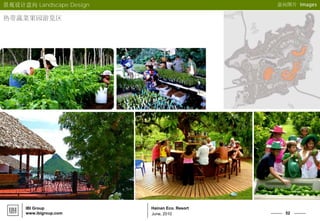 52
Hainan Eco. Resort
June, 2010
IBI Group
www.ibigroup.com
热带蔬菜果园游览区
意向图片 Images景观设计意向 Landscape Design
 