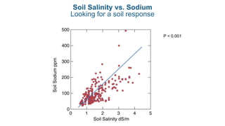 Soil Salinity vs. Sodium
Looking for a soil response
P < 0.001
 