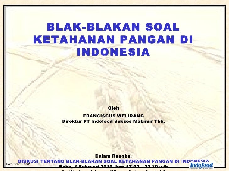 Essay ketahanan pangan di indonesia