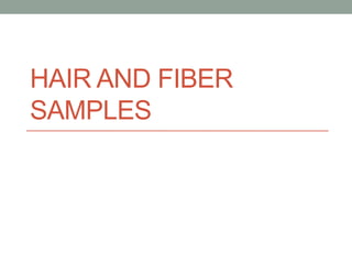 HAIR AND FIBER
SAMPLES
 