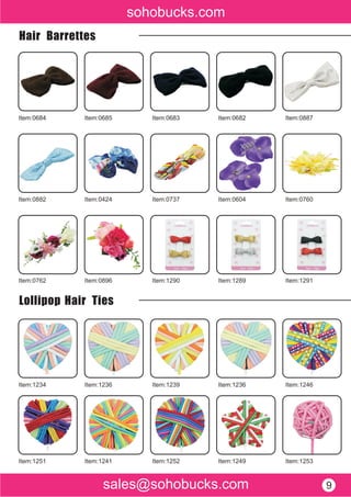 Hair barrettes , lollipop hair ties