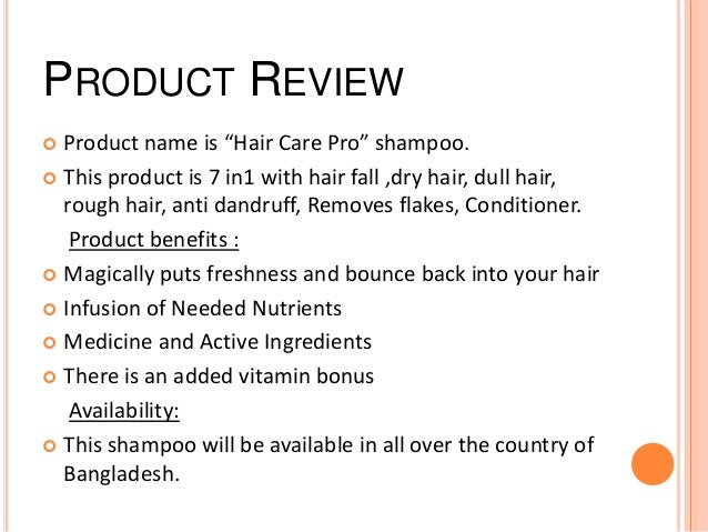 Marketing of a product Hair care pro presentation