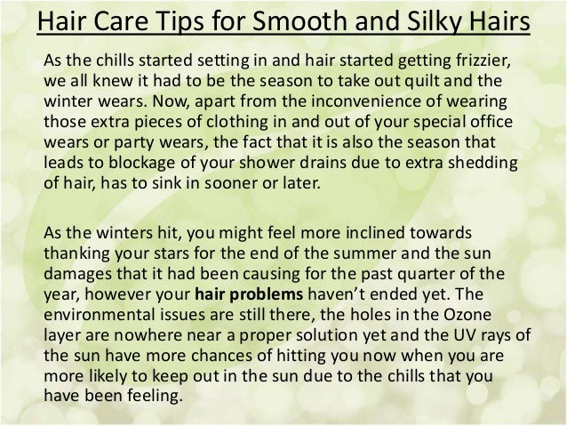 Hair Care Tips For Smooth And Silky Hairs