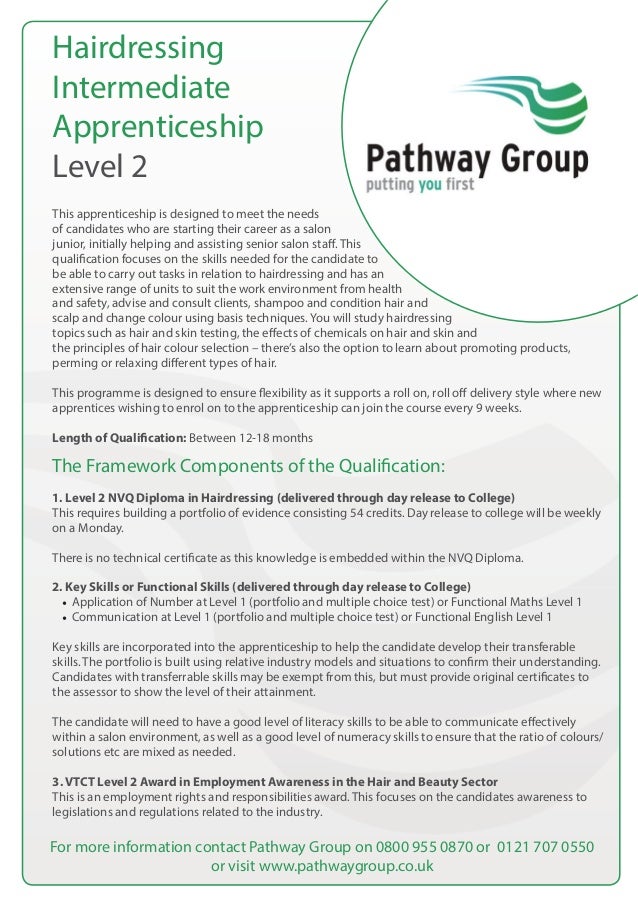 Hairdressing Intermediate Apprenticeship Level 2