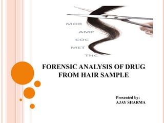 FORENSIC ANALYSIS OF DRUG
FROM HAIR SAMPLE
Presented by:
AJAY SHARMA
 
