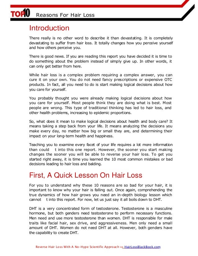 Hair Loss Black Book Top 10 Reasons For Hair Loss