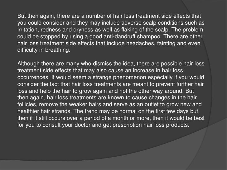 Hair loss products and possible side effects