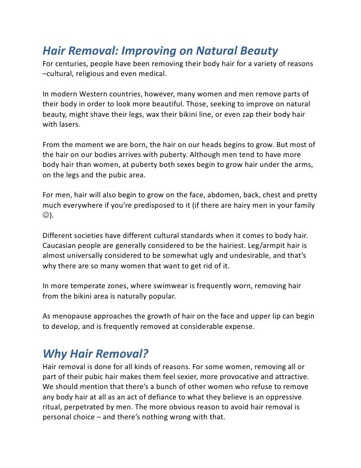 Hair Removal 101