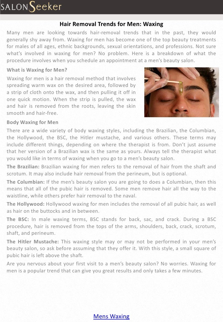 Hair Removal Trends For Men Waxing