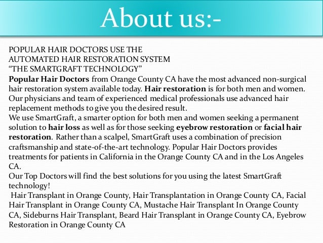 Hair Restoration Hair Transplant Orange County Popular Hairdoctors