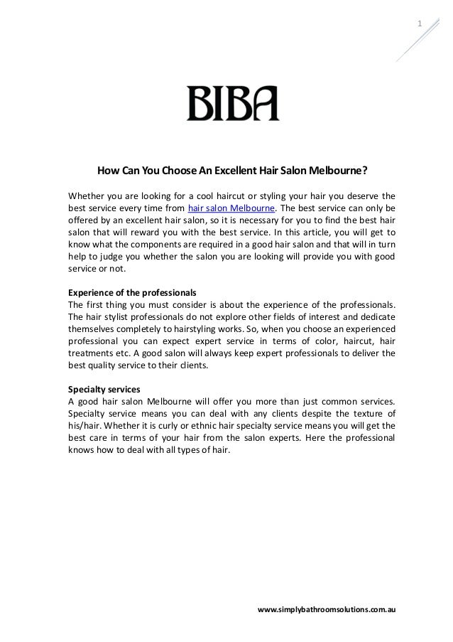 How Can You Choose An Excellent Hair Salon Melbourne